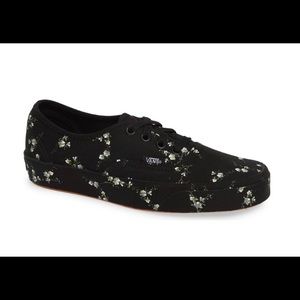 Black floral Vans